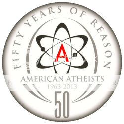 logo celebrating 50 years of American Atheists
