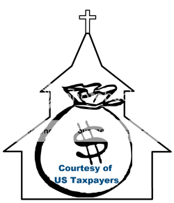 created clipart showing Church welfare courtesy of US Taxpayers