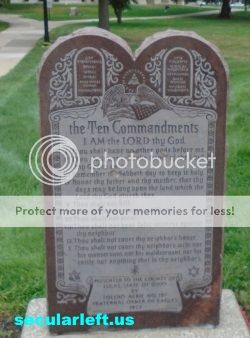 image of 10 Commandments Moument on grounds of Lucas County Ohio Courthouse
