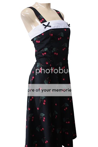 40 JUMPER DRESS KLEID BOW Rock Roll cherries Kirschen Tanzkleid