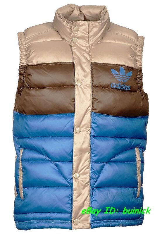 ADIDAS ADICOLOR VEST Beige Brown Blue trefoil logo winter gilet new XL 