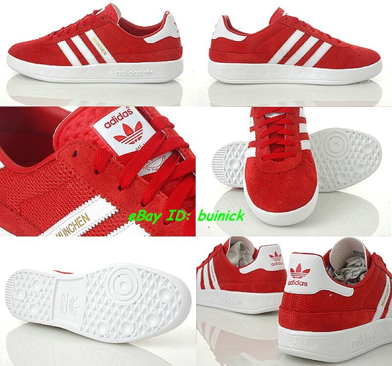 ADIDAS MÜNCHEN Trainers Red White Suede Mesh munchen muenchen new